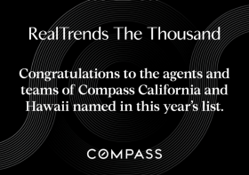 RealTrends + Tom Ferry The Thousand names 2023 Compass California and Hawaii Honorees